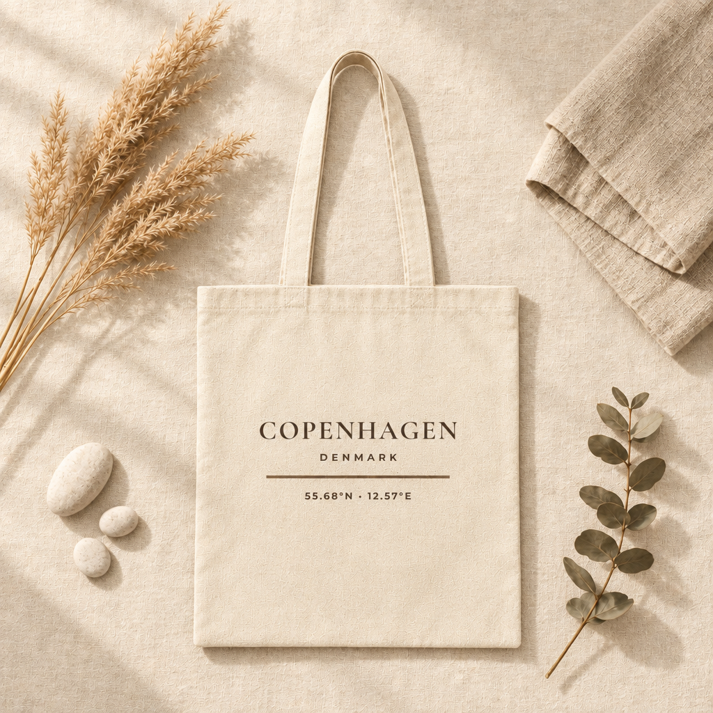 Copenhagen Denmark Tote Bag - Minimalist Typography