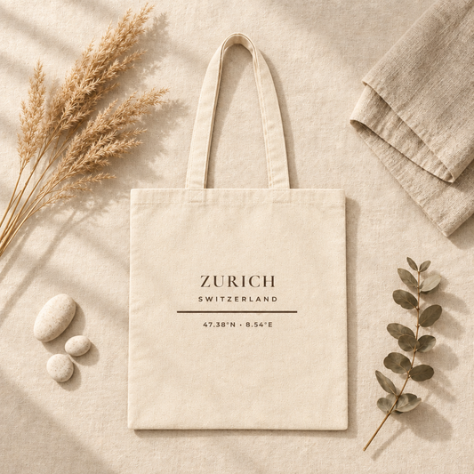 Zurich Switzerland Tote Bag - Minimalist Typography