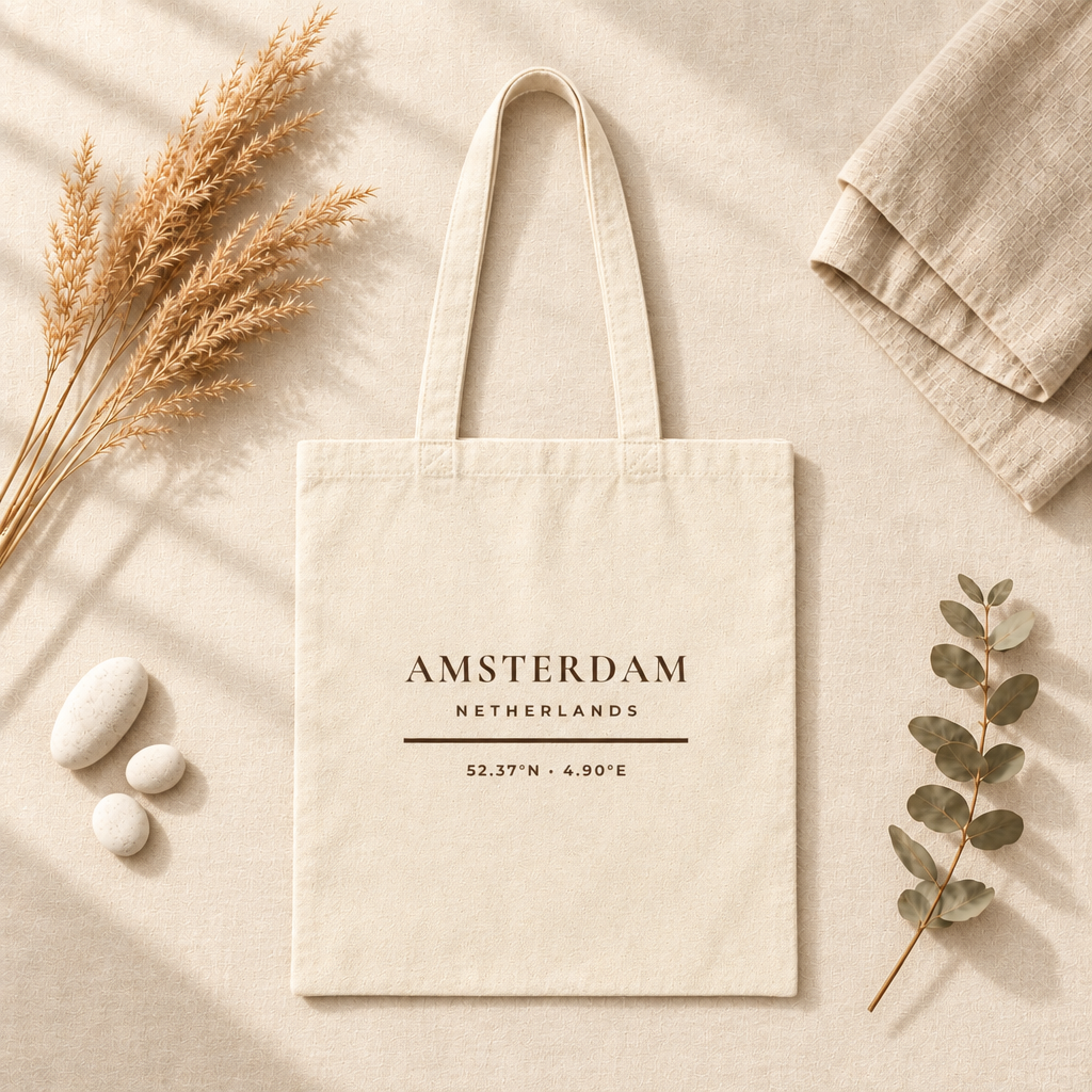 Amsterdam Netherlands Tote Bag - Minimalist Typography