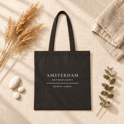 Amsterdam Netherlands Tote Bag - Minimalist Typography