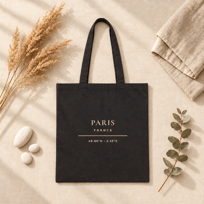 Paris France Tote Bag - Minimalist Typography
