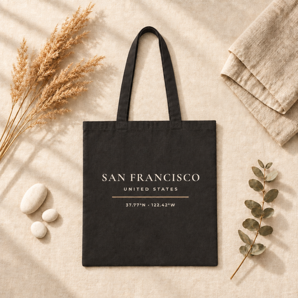 San Francisco California Tote Bag - Minimalist Typography