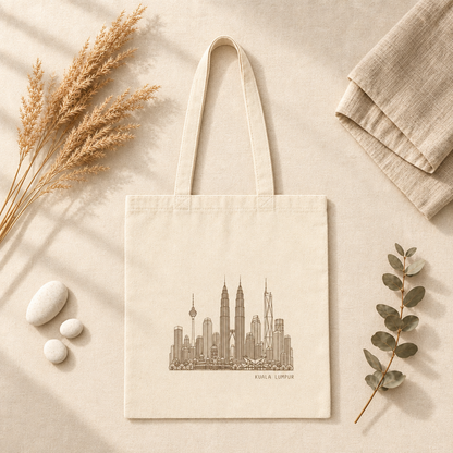 Kuala Lumpur Malaysia Tote Bag - Minimalist  Skyline