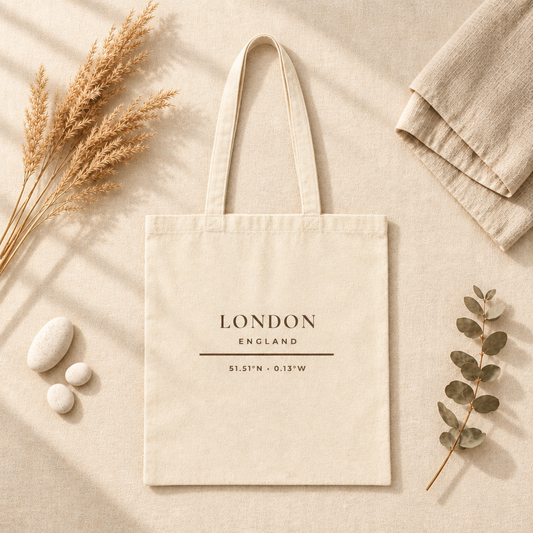 London England Tote Bag - Minimalist Typography
