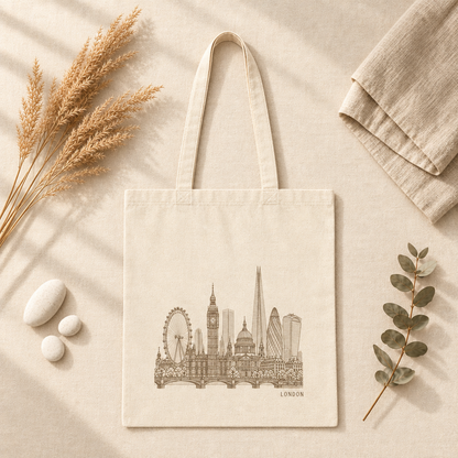 London England Tote Bag - Minimalist Skyline