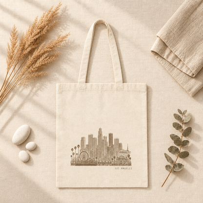 Los Angeles USA Tote Bag - Minimalist Skyline
