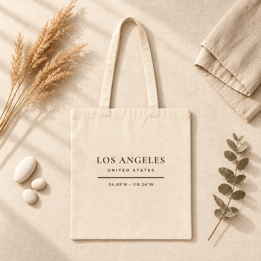 Los Angeles USA Tote Bag - Minimalist Typography