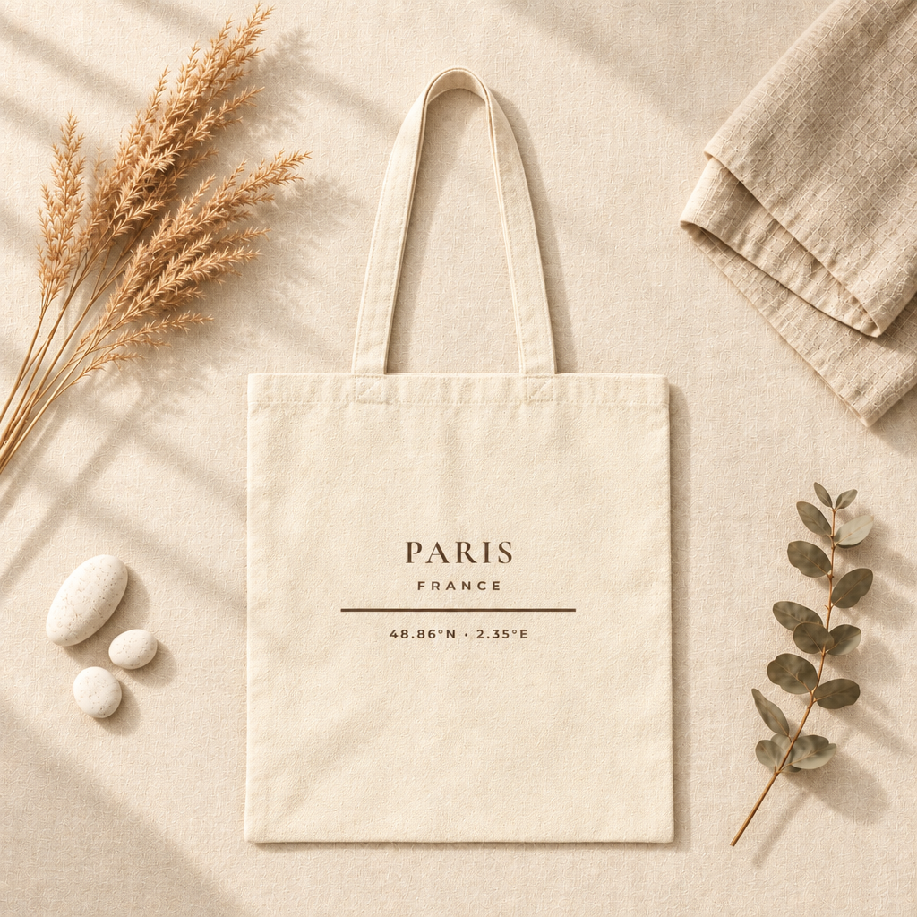 Paris France Tote Bag - Minimalist Typography