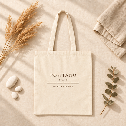 Positano Italy Tote Bag - Minimalist Typography