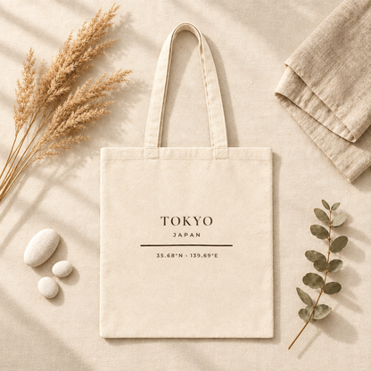 Tokyo Japan Tote Bag - Minimalist Typography