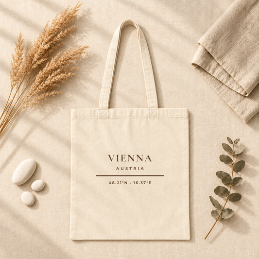 Vienna Austria Tote Bag - Minimalist Typography